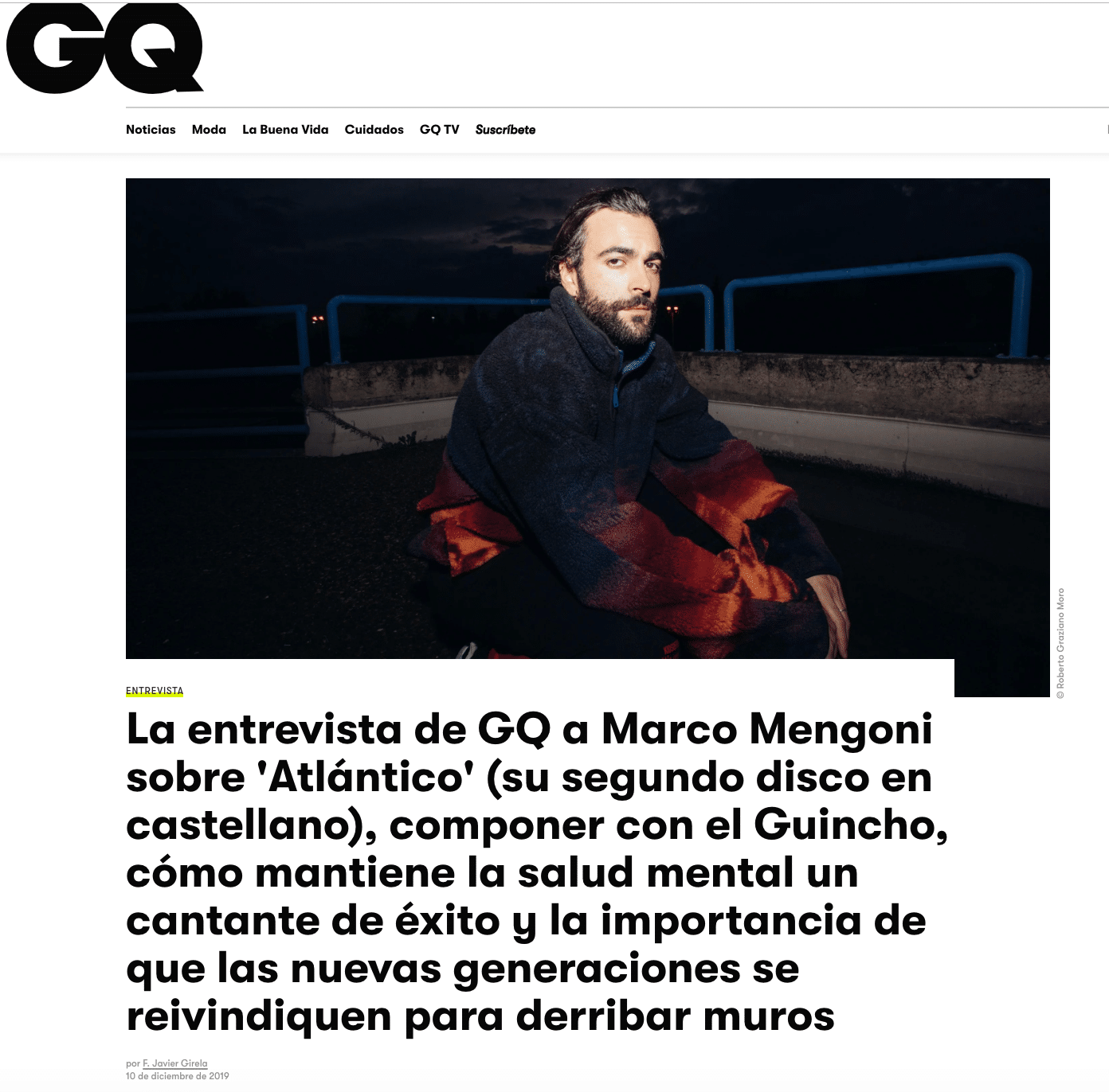 Marco Mengoni sulla digital cover di GQ Spain