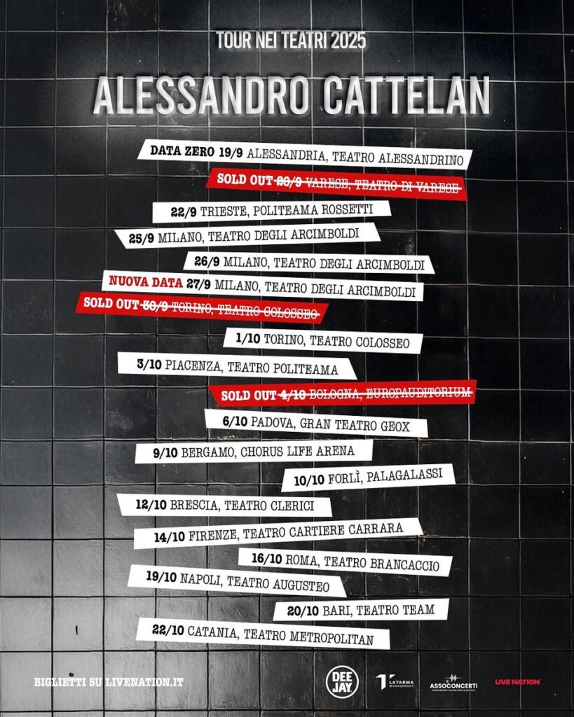 Nuove date e sold out per il tour teatrale di Alessandro Cattelan